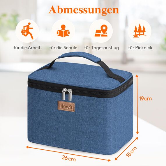 Lifewit Kühltasche Klein Isolierte für Männer Frauen, Faltbar Lunchbox Lunchtasche Isoliertasche Tragbare Kühlbox für Herren Damen für Picknicks Arbeit, Dunkelblau 9L