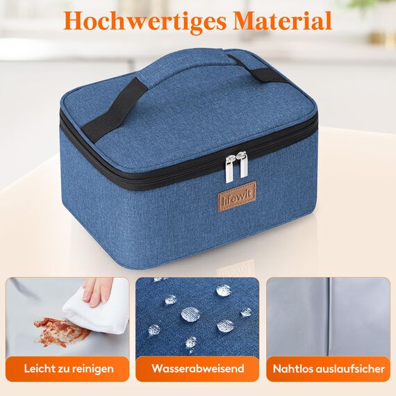 Lifewit Kühltasche Klein Isolierte für Männer Frauen, Faltbar Lunchbox Lunchtasche Isoliertasche Tragbare Kühlbox für Herren Damen für Picknicks Arbeit, Dunkelblau 6L