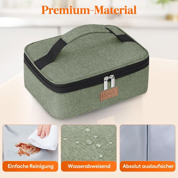 Lifewit Kühltasche Klein Isolierte für Männer Frauen, Faltbar Lunchbox Lunchtasche Isoliertasche Tragbare Kühlbox für Herren Damen für Picknicks Arbeit, Dunkelgrün 4L