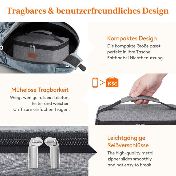 Lifewit Kühltasche Klein Isolierte für Männer Frauen, Faltbar Lunchbox Lunchtasche Isoliertasche Tragbare Kühlbox für Herren Damen für Picknicks Arbeit, Grau 6L