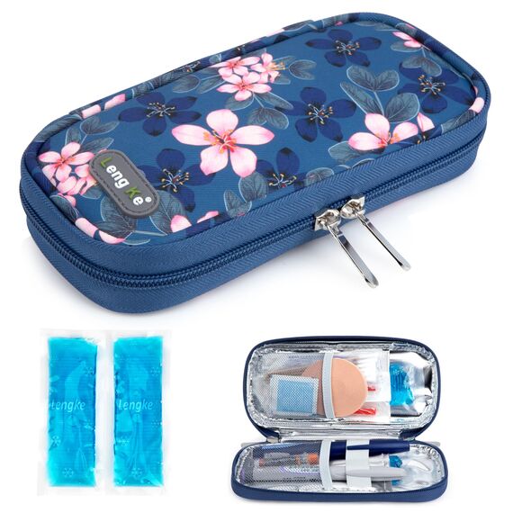 YOUSHARES Insulin Kühltasche mit 2 Kühlakku - Diabetiker Tasche für Diabetikerutensilien Halten Sie die Vorräte Sicher und Kalt, Diabetes Zubehör Pen Kühlbox auf Reisen (Magnolie)