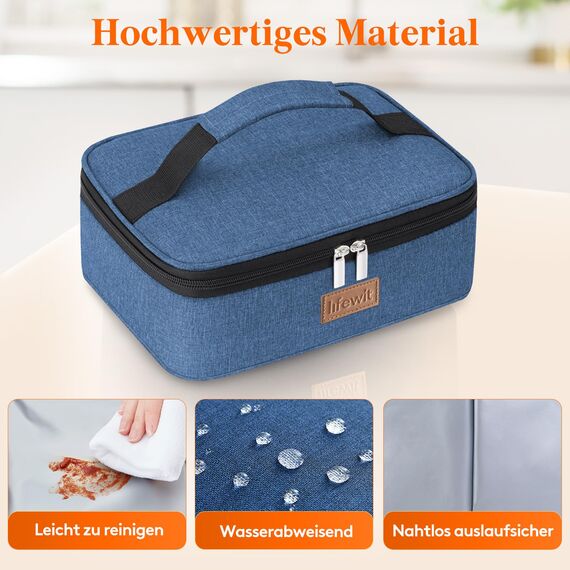 Lifewit Kühltasche Klein Isolierte für Männer Frauen, Faltbar Lunchbox Lunchtasche Isoliertasche Tragbare Kühlbox für Herren Damen für Picknicks Arbeit, Dunkelblau 4L