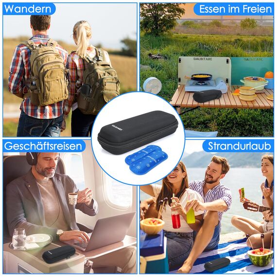 YOUSHARES Insulin Kühltasche mit 2 Kühlakkus, TSA Diabetiker Tasche für Insulin Pen, Epipen, Spritzen und andere Diabetiker Zubehör, Kleine Medikamenten Kühlbox für Reisen (Schwarz)