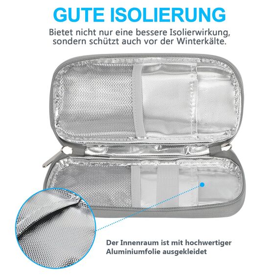 YOUSHARES Insulin Kühltasche mit 2 Kühlakku - TSA Diabetiker Tasche für Diabetikerzubehör, Epipen, Spritzen, Insulin und andere Medikamente Zubehör, Medikamententasche Pen Kühlbox auf Reisen (Grün)