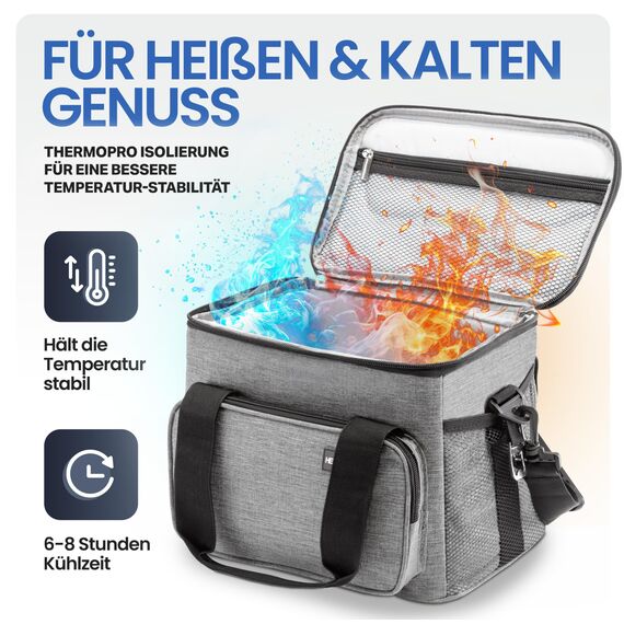HELDENWERK Kühltasche klein & faltbar 10L, Isolierte Thermo Lunchtasche für Essen & Getränke, wasserdicht & auslaufsicher, Picknick Tasche klein, Kühlbox, Brunch Bag, Frühstückstasche, Mittagstasche