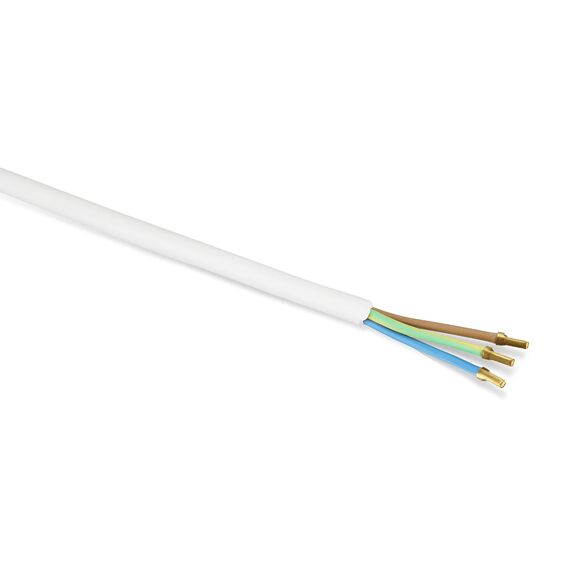 REV Zuleitung Stromkabel mit Stecker, 3m, 3680W, 230 V, weiß (Packung mit 2)