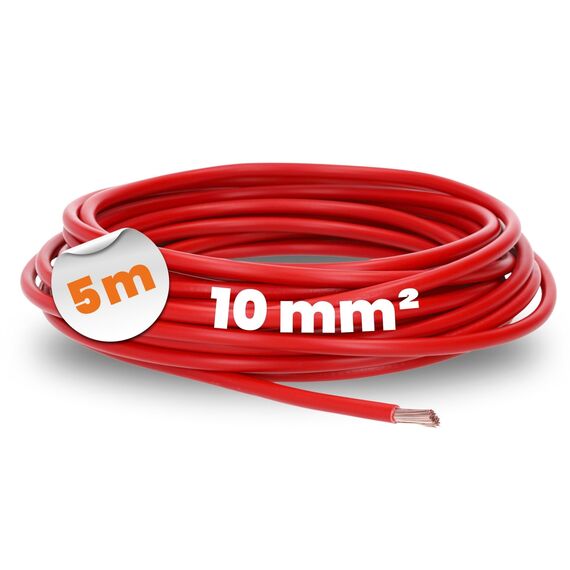 5 Meter Lapp 4520045 H07V-K 10 mm² rot I Verdrahtungsleitung I Aderleitung flexibel I PVC-Einzelader I Litze 10mm2 I Verdrahtung