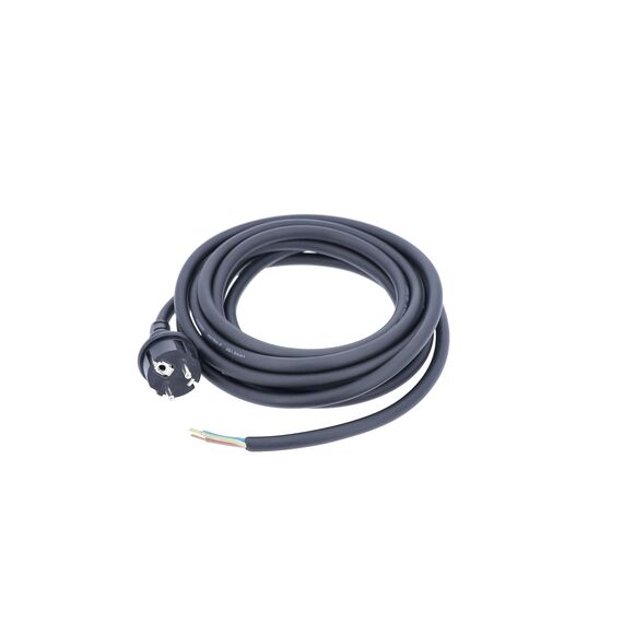 as - Schwabe Gummi-Anschlussleitung, 4,5 m H07RN-F 3G1,5 Verbindungskabel, Schutzkontaktstecker mit Leitung, Strom-Kabel mit Aderendhülsen, 230V, 16A, IP44, Schwarz, 60379