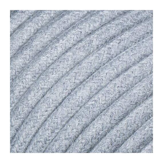 Textilkabel für Lampe, Rundkabel, dreiadrig (3x0.75mm²), Hellgrau - Meterware