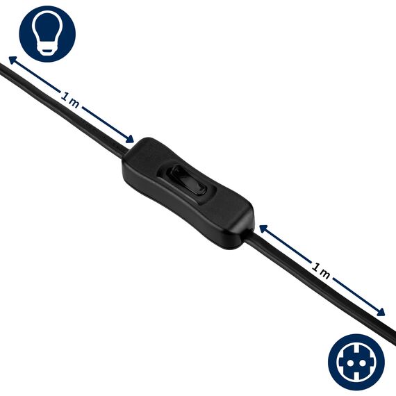 REV Zuleitung, Kabel mit Schalter und Eurostecker, 2m, max. 2A, schwarz