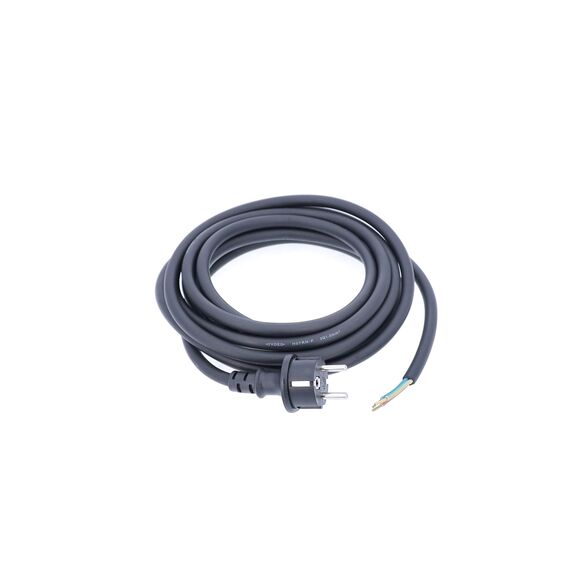 as - Schwabe Gummi-Anschlussleitung, 4,5 m H07RN-F 3G1,5 Verbindungskabel, Schutzkontaktstecker mit Leitung, Strom-Kabel mit Aderendhülsen, 230V, 16A, IP44, Schwarz, 60379