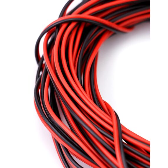 QWORK® 10 Meter 22AWG Elektrischer Draht, 2-adriges schwarz-rotes Elektrischer Draht, Verlängerungskabel, für LED Strip und elektronische Verdrahtung