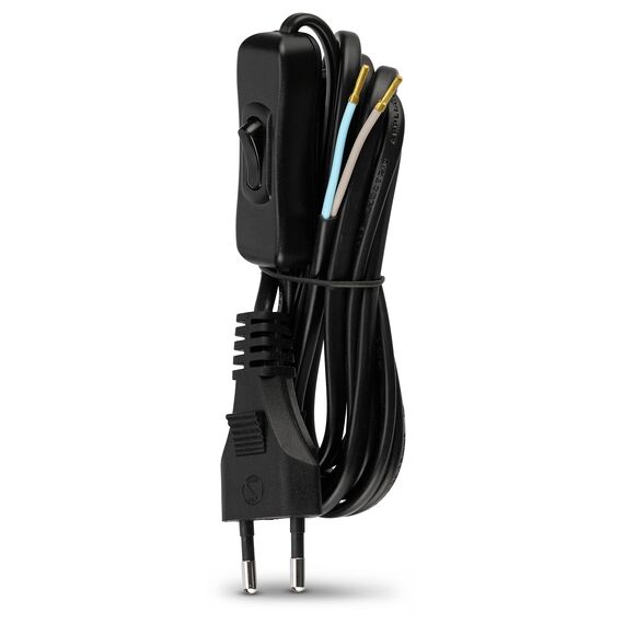 REV Zuleitung, Kabel mit Schalter und Eurostecker, 2m, max. 2A, schwarz