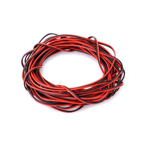QWORK® 10 Meter 22AWG Elektrischer Draht, 2-adriges schwarz-rotes Elektrischer Draht, Verlängerungskabel, für LED Strip und elektronische Verdrahtung