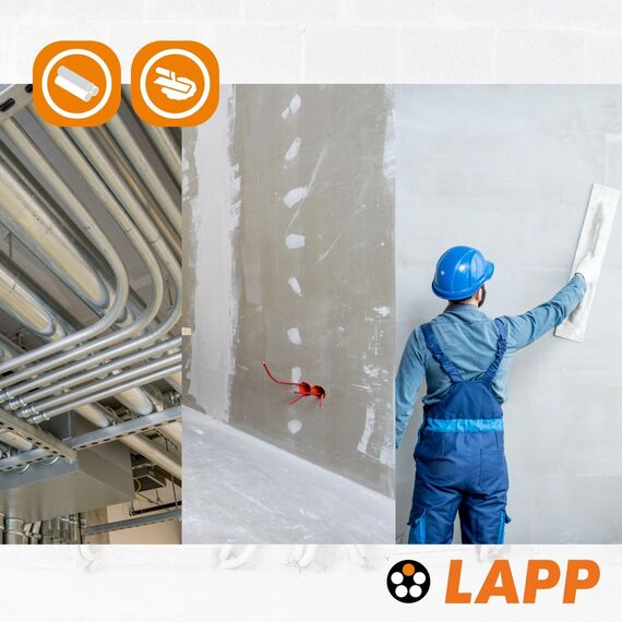 5 Meter Lapp 4520045 H07V-K 10 mm² rot I Verdrahtungsleitung I Aderleitung flexibel I PVC-Einzelader I Litze 10mm2 I Verdrahtung