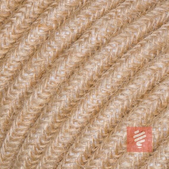 Textilkabel für Lampe, Stoffkabel aus Jutegarn, 3-adrig (3x0,75mm²), Jute - Meterware, Preis pro Meter