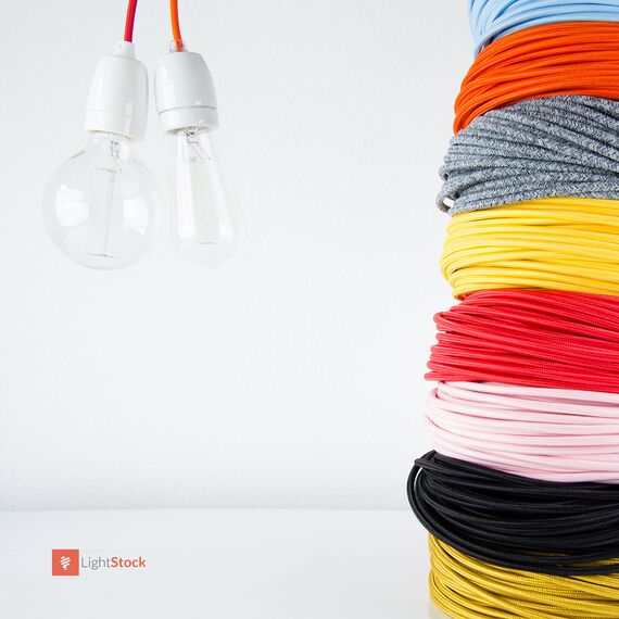 Textilkabel für Lampe, Stoffkabel 3-adrig (3x0,75mm²) - Meterware, Preis pro Meter