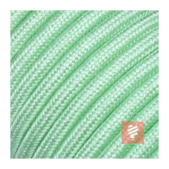 Textilkabel für Lampe, Rundkabel, dreiadrig (3x0.75mm²), Minze - 50 Meter