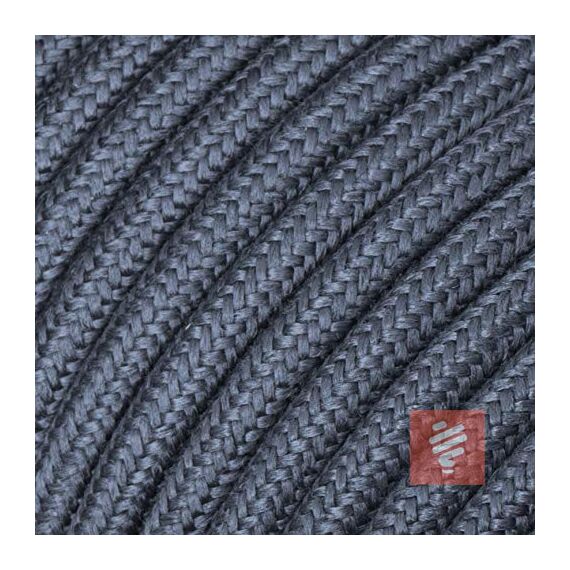 Textilkabel für Lampe, Rundkabel, dreiadrig (3x0.75mm²), Graphit - 100 Meter