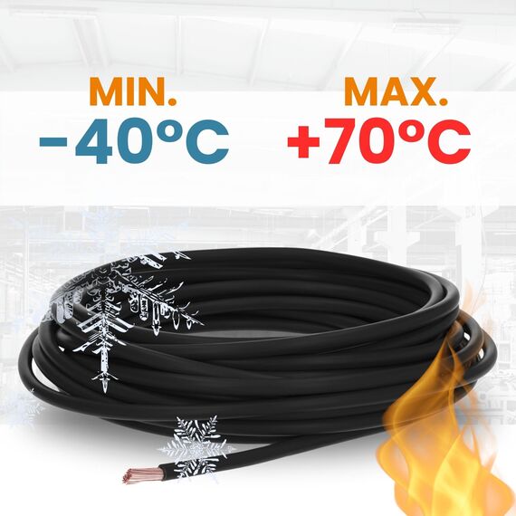 10 Meter Lapp 4520015 H07V-K 10 mm² schwarz I Verdrahtungsleitung I Aderleitung flexibel I PVC-Einzelader I Litze 10mm2 I Verdrahtung