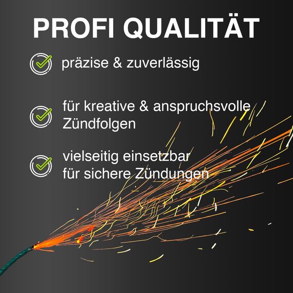 h2i Zündschnur | 10 m | Ø 2,0 mm | +/- 90 s/m | Anzündlitze Grüne Visco ideal für Pyrotechnik, Feuerwerk & Outdoor-Effekte | Sicherheit & Zuverlässigkeit | Flexibel zuschneidbar
