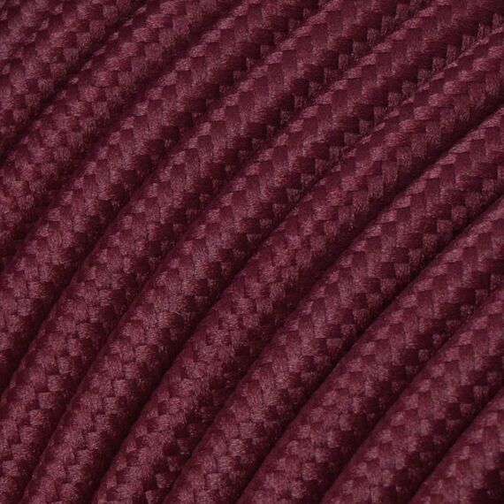 Textilkabel für Lampe, Stoffkabel 3-adrig (3x0,75mm²), Bordeaux-Rot - 10 Meter