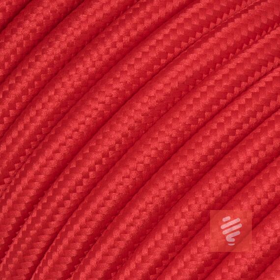 Textilkabel für Lampe, Stoffkabel 3-adrig (3x0,75mm²), Rot - 10 Meter