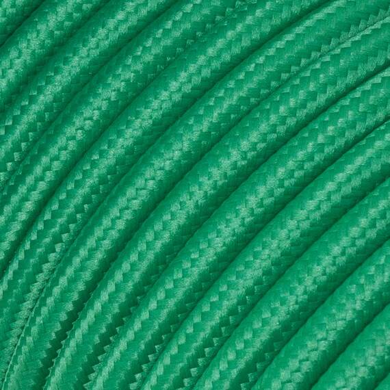 Textilkabel für Lampe, Stoffkabel 3-adrig (3x0,75mm²), Grün - 5 Meter