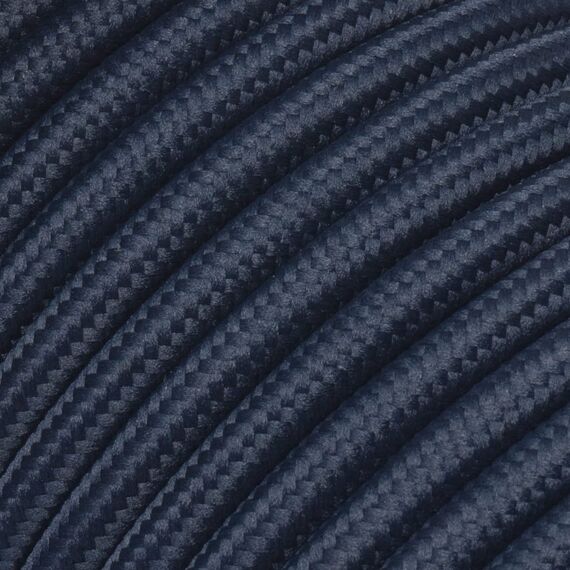Textilkabel für Lampe, Stoffkabel 3-adrig (3x0,75mm²), Navy-Blau (Dunkelblau) - 10 Meter