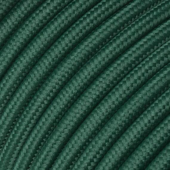Textilkabel für Lampe, Stoffkabel, 3-adrig (3x0,75mm²), Dunkelgrün - 3 Meter