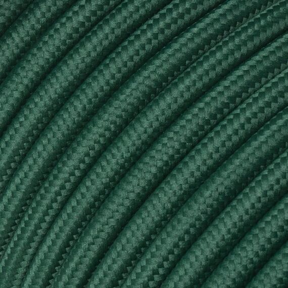 Textilkabel für Lampe, Stoffkabel, 3-adrig (3x0,75mm²), Dunkelgrün - 50 Meter