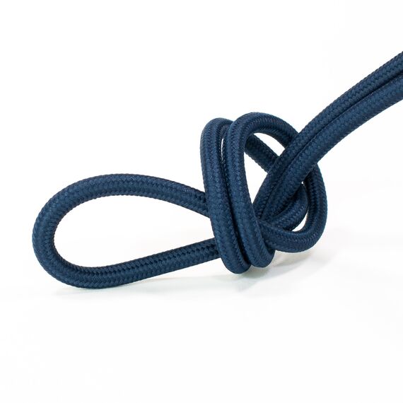 Textilkabel für Lampe, Stoffkabel 3-adrig (3x0,75mm²), Navy-Blau (Dunkelblau) - 5 Meter