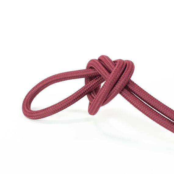Textilkabel für Lampe, Stoffkabel 3-adrig (3x0,75mm²), Bordeaux-Rot - 3 Meter