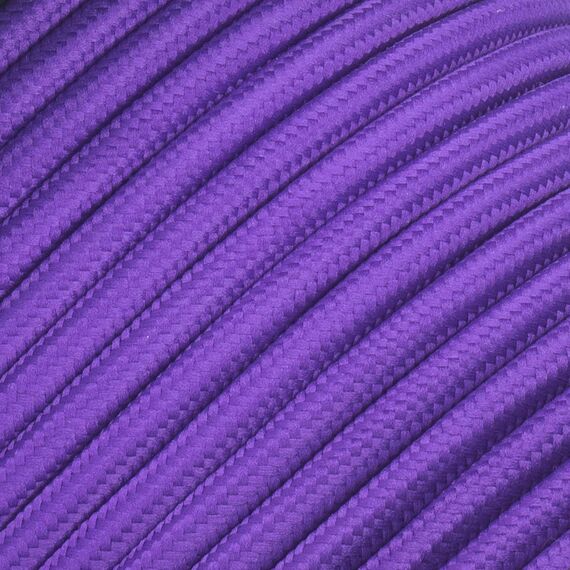 Textilkabel für Lampe, Stoffkabel 3-adrig (3x0,75mm²), Violett - 100 Meter