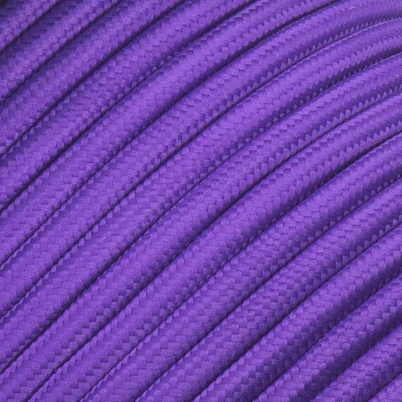 Textilkabel für Lampe, Stoffkabel 3-adrig (3x0,75mm²), Violett - 3 Meter