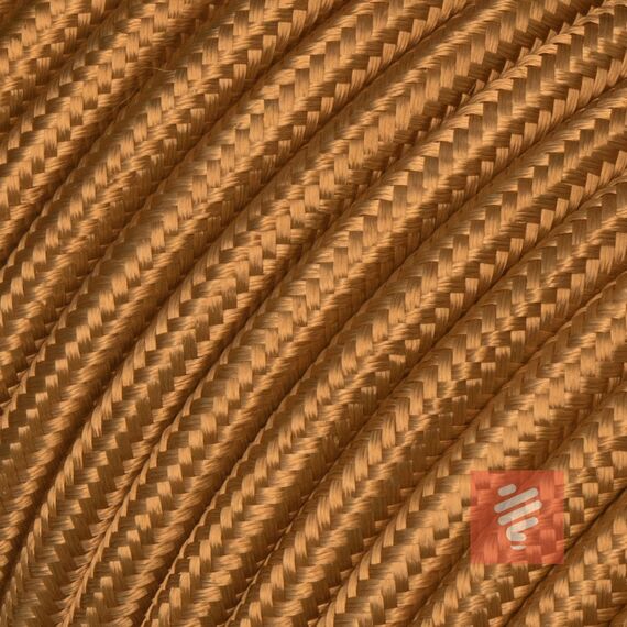 Textilkabel für Lampe, Stoffkabel, 3-adrig (3x0,75mm²), Whiskey (Hellbraun) - 50 Meter