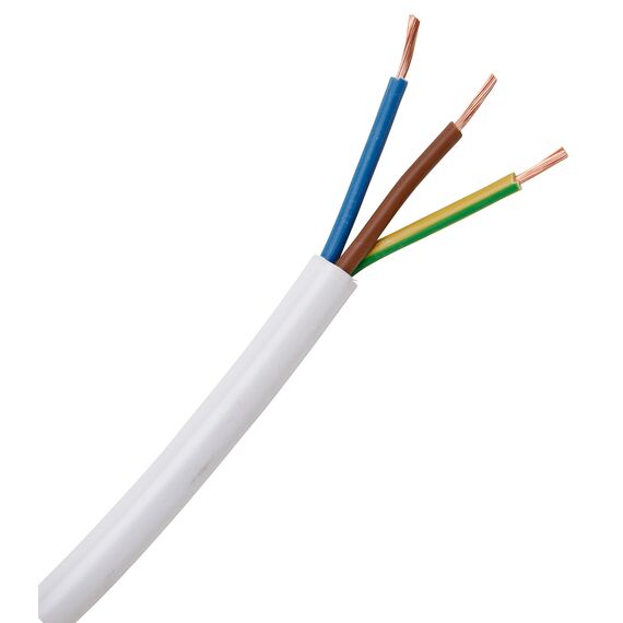Kopp 151605844 Schlauchleitung H03 VV-F, 3 x 0.75 mm², 5 m, weiß