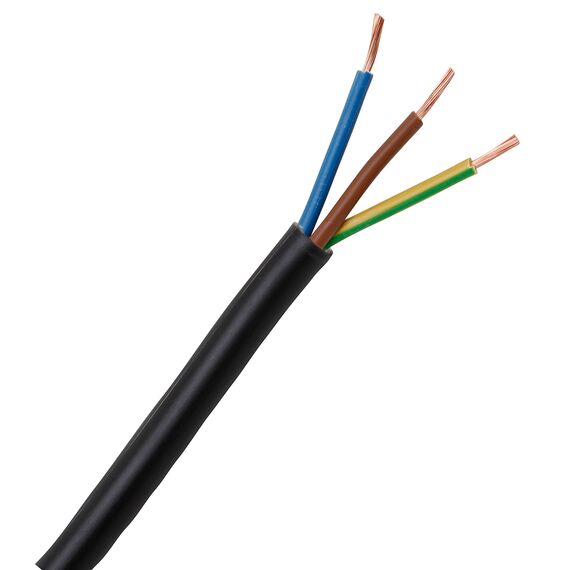Kopp 152305846 Schlauchleitung H03 VV-F, 3 x 0.75 mm², 5 m, schwarz