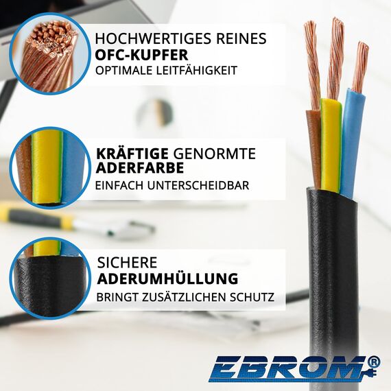 Schlauchleitung Gerätekabel H05VV-F 3G1,5 mm² - 3x1,5 mm² - schwarz - 5/10 / 25/50 oder 100 Meter wählbar, Ihre Auswahl: 3x1,5 mm2 - Länge: 100 Meter