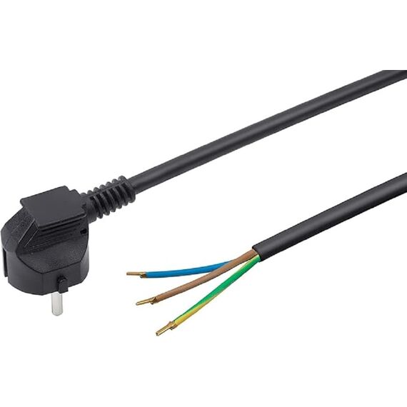 Meister Schutzkontakt-Zuleitung - 5 Meter - schwarz - Kunststoffleitung H05VV-F3G1,5 - 3 Adern - IP20 / Anschlussleitung mit Schuko-Stecker / Anschlusskabel / Installationsmaterial / 7434550
