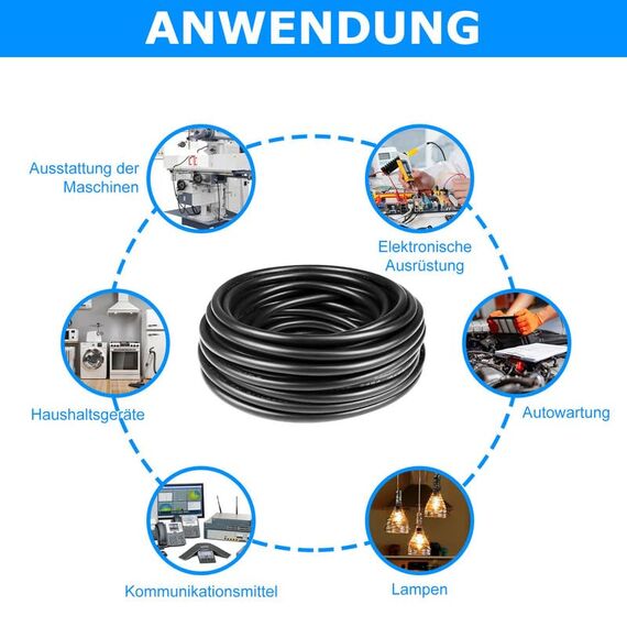 30 Meter 18AWG 3x0,75mm² Elektrischer Draht, 3 Adrig Kabel Erdkabel 5V/12V/24V Stromkabel Verzinntes Kupferkabel, Flexibel und Weich Niedrige Impedanz Hohe Temperaturbeständigkeit Verlängerungskabel