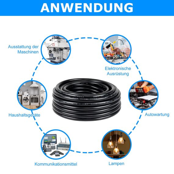 20 Meter 18AWG 4x0,75mm² Elektrischer Kabel, 4 Adriges Kabel 5V/12V/24V/300V Stromkabel Verzinntes Kupferkabel, Flexibel und Weich Niedrige Impedanz Hohe Temperaturbeständigkeit Verlängerungskabel
