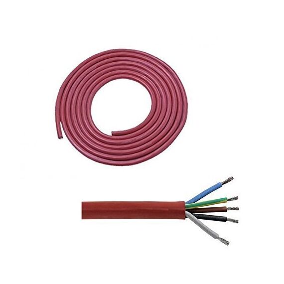 20 Meter (m) Silikonkabel 5x2,5 mm² | SiHF-J | Hitzebeständige und flexible Silikonleitung | Saunakabel | Optimal für Saunaöfen | -60°C bis +180°C | Wärmegeräte, Scheinwerfer, Heizkraftwerke etc.