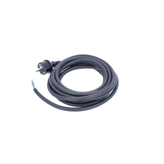 as - Schwabe Gummi-Anschlussleitung, 4,5 m H07RN-F 3G1,5 Verbindungskabel, Schutzkontaktstecker mit Leitung, Strom-Kabel mit Aderendhülsen, 230V, 16A, IP44, Schwarz, 60379 (Packung mit 2)