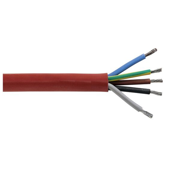 3 Meter (m) Silikonkabel 5x2,5 mm² | SiHF-J | Hitzebeständige und flexible Silikonleitung | Saunakabel | Optimal für Saunaöfen | -60°C bis +180°C | Wärmegeräte, Scheinwerfer, Heizkraftwerke etc.
