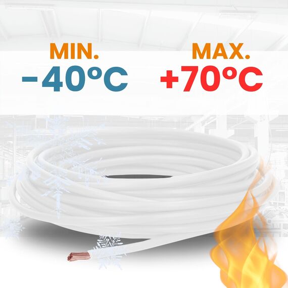 10 Meter Lapp 4520053 H07V-K 4 mm² weiß I Verdrahtungsleitung I Aderleitung flexibel I PVC-Einzelader I Litze 4mm2 I Verdrahtung