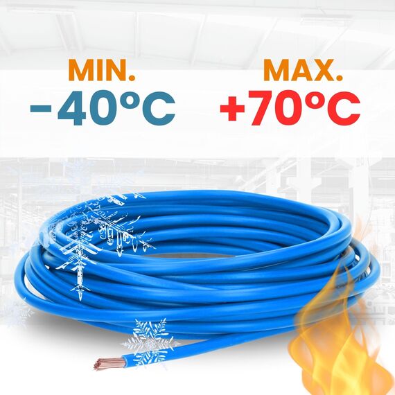10 Meter Lapp 4520023 H07V-K 4 mm² blau I Verdrahtungsleitung I Aderleitung flexibel I PVC-Einzelader I Litze 4mm2 I Verdrahtung