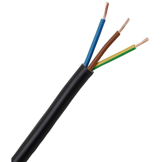 Kopp 152425001 Schlauchleitung H05 VV-F 3G, 1 mm², 25 m, schwarz