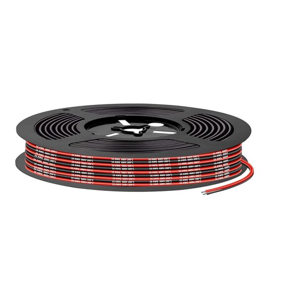 Silikonkabel,Silikon Elektronik Kabel-1,3 mm² 16AWG Super flexibles Elektrokabe 5m (2,5m Schwarz & 2,5m Rot) geeignet für Fernsteuerungsmodelle, Lampen, Haushaltsgeräte und mehr