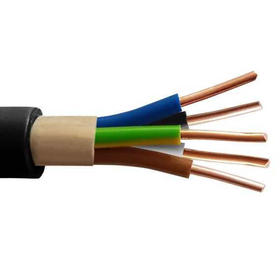 M&G Techno 25m NYY-J 5x1,5 mm² Erdkabel Elektro Strom Kabel Kupfer eindrähtig Made in Germany, 10644, Schwarz